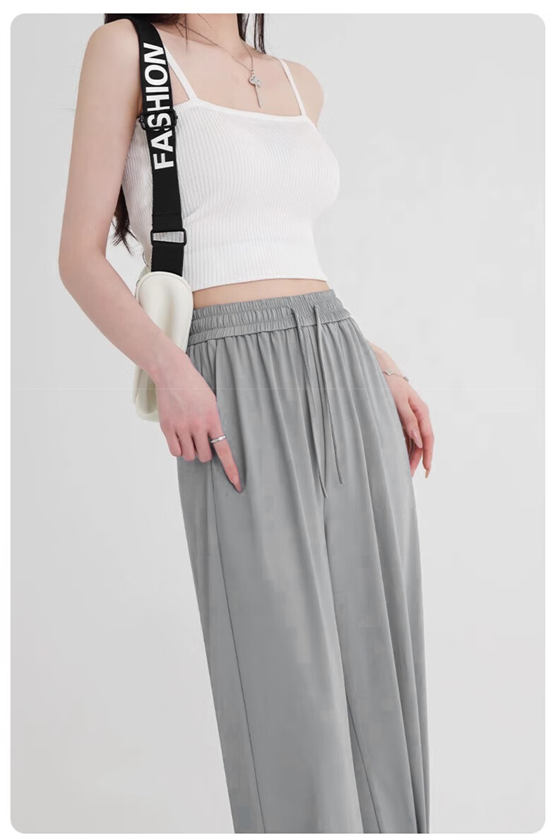 LangSha Ice Silk Wide-Leg Pants Women Summer Thin High-Waist Sun-Protective Slim Loose Straight-Leg Mosquito-Repellent Casual Trousers 14