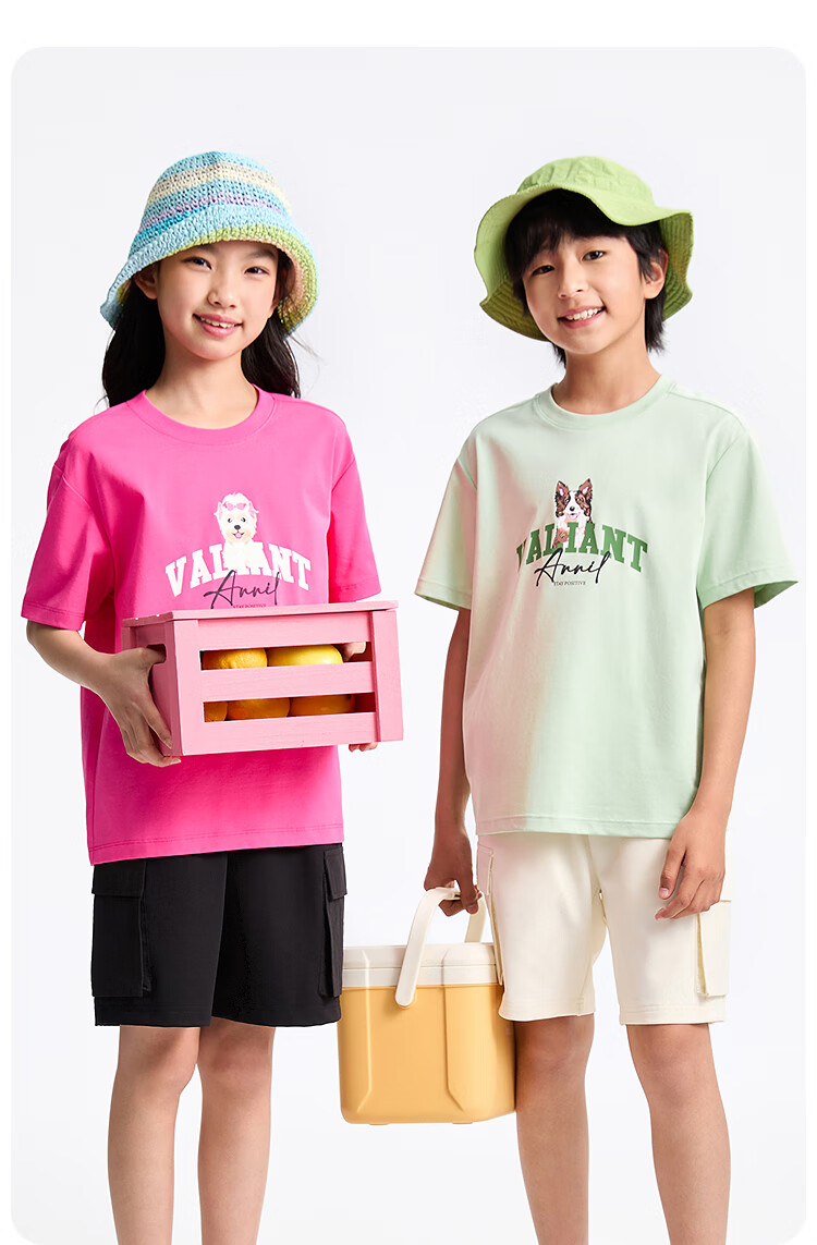 Annil Children's Clothing, Boys And Girls Round Neck Short-Sleeve T-Shirt, 2025 Summer New Style, Casual Printed Breathable Cool Elastic 8