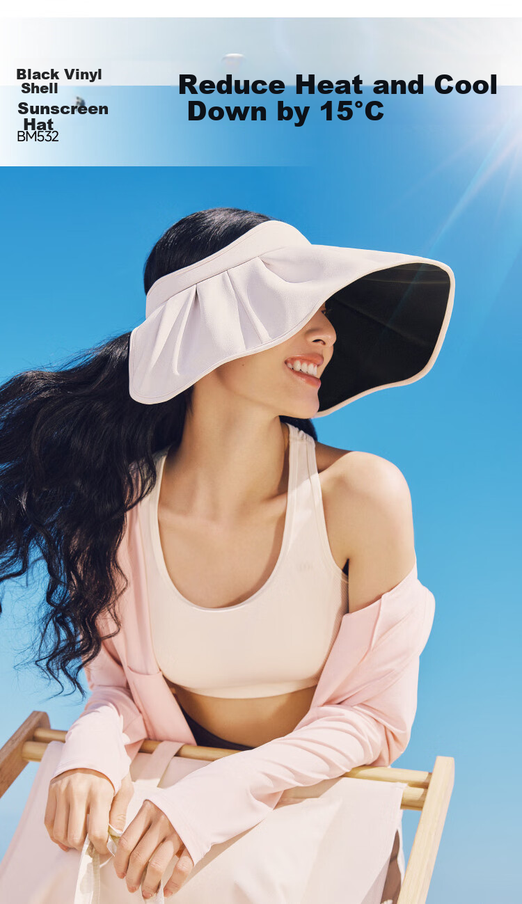 Beneunder Sun Hat for Women, Black Gel UV Protection Cap with Wide Brim, Outdoor Versatile Visor Hat, Sun Hat BM532 2