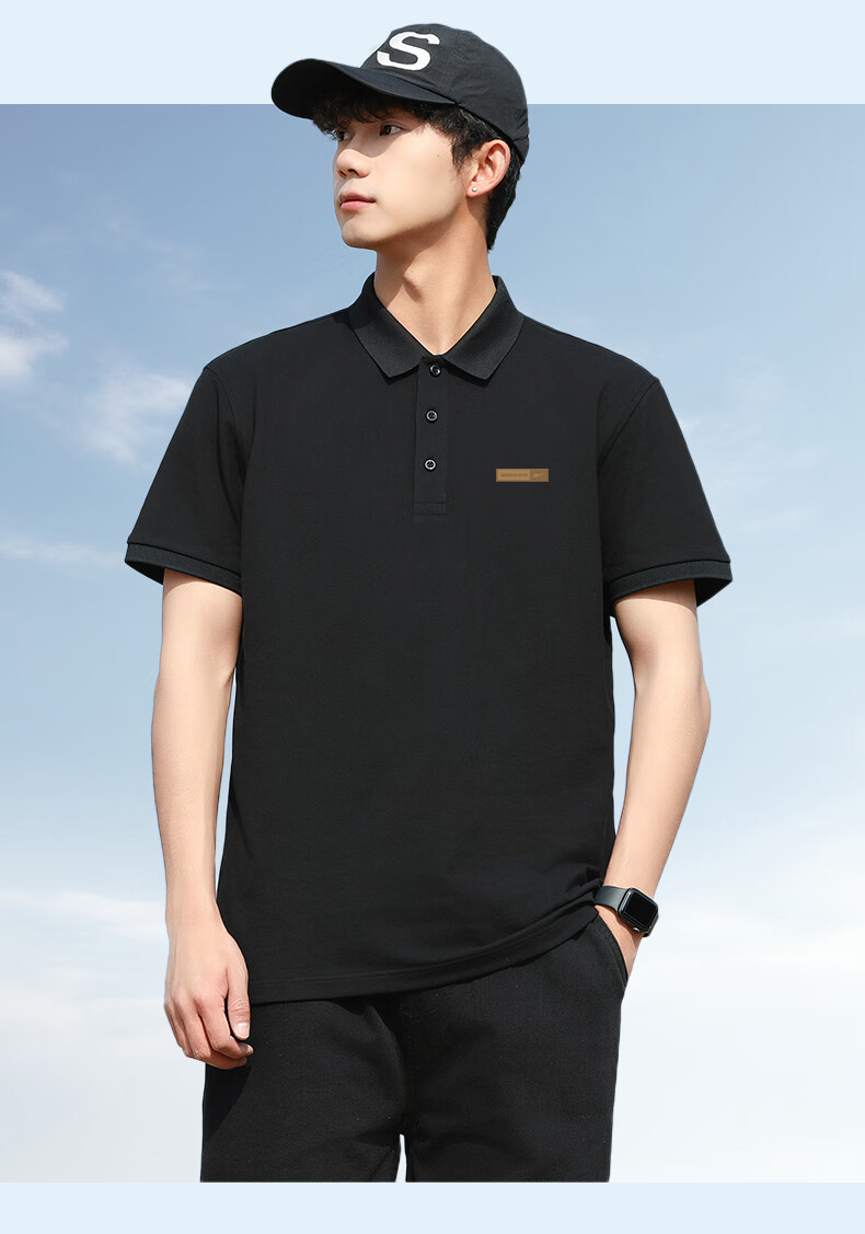 Huili Short-Sleeve Polo Shirt for Men, Summer Casual Men's T-Shirt with Collar, Breathable Top for Me 3