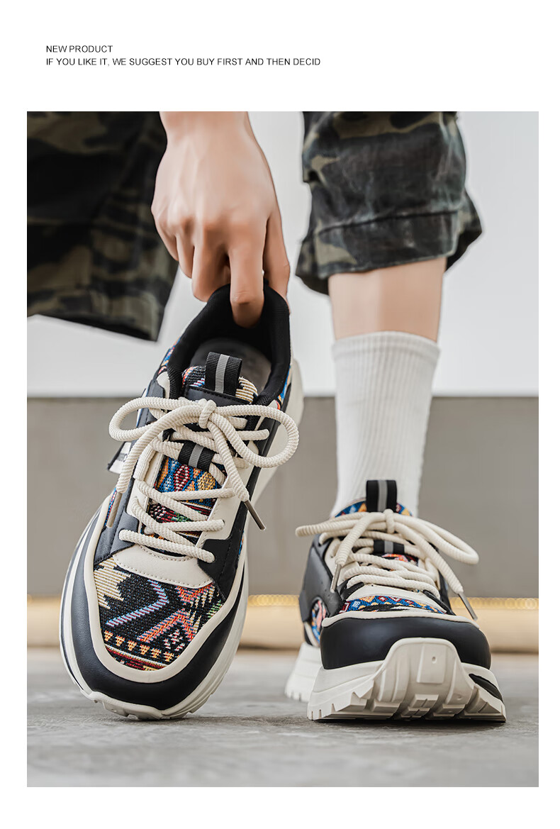 Warrior Men's Sneakers 2025 Summer New Sports Casual Shoes Versatile Thick Sole Height Increasing Shoes for Men Beige Color 39 19