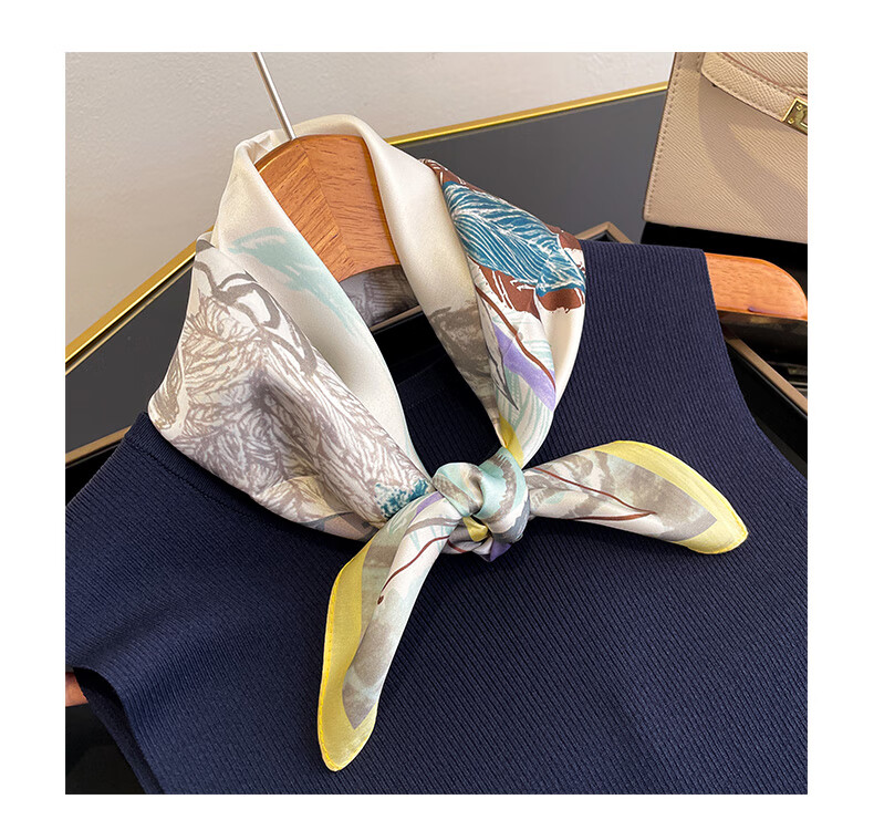 Hangsilk Road Mulberry Silk Small Square Scarf Genuine Silk Scarf Inner Wear Scarf Birthday Gift for Mom High-End Holiday Gift for Women Pink Yellow 14