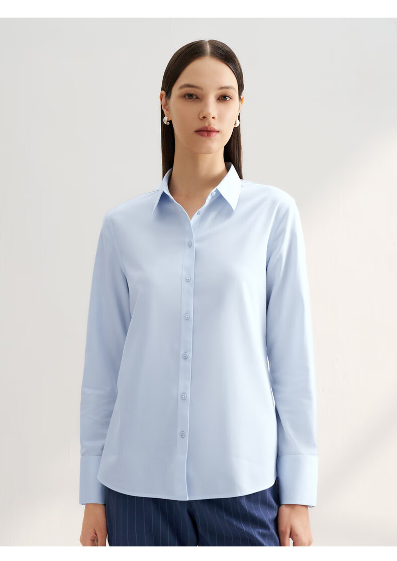 G2000 [With Free Bow] Women's Skin-Friendly Cotton Spring And Summer Long-Sleeve Shirt, White, Size 38 7