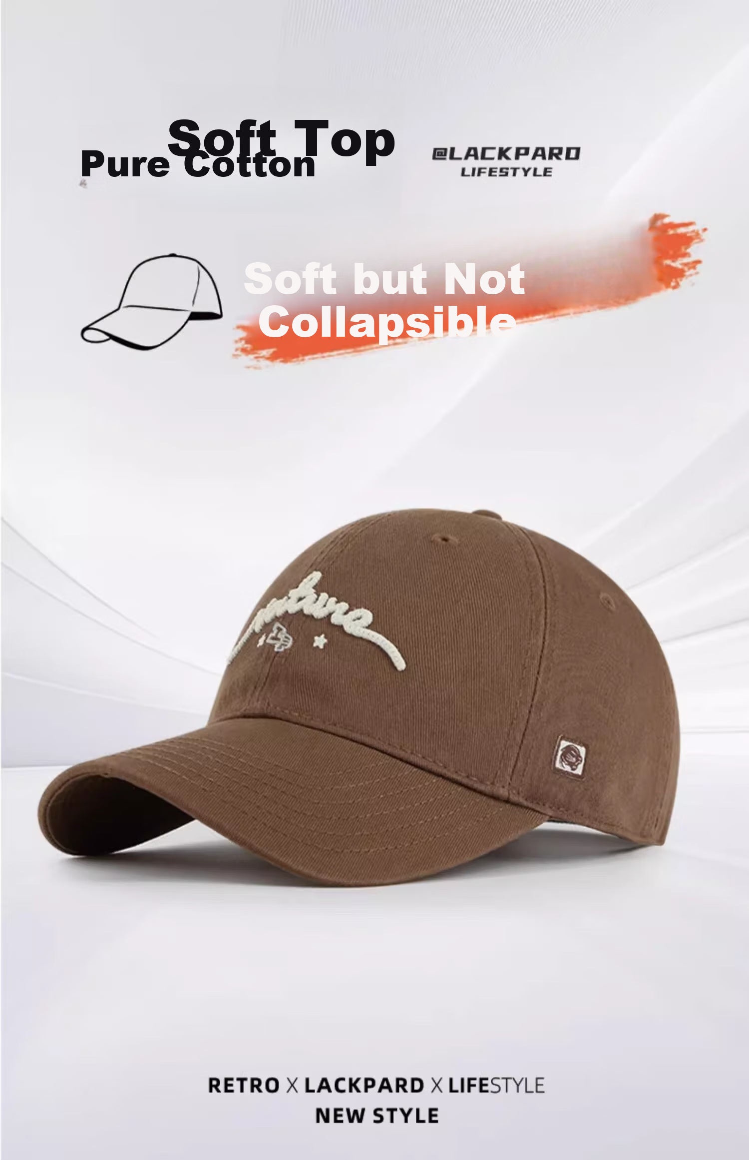 LACKPARD Baseball Cap 2026 New Spring Summer Korean Style Unisex Couple Fashion Hat White 1