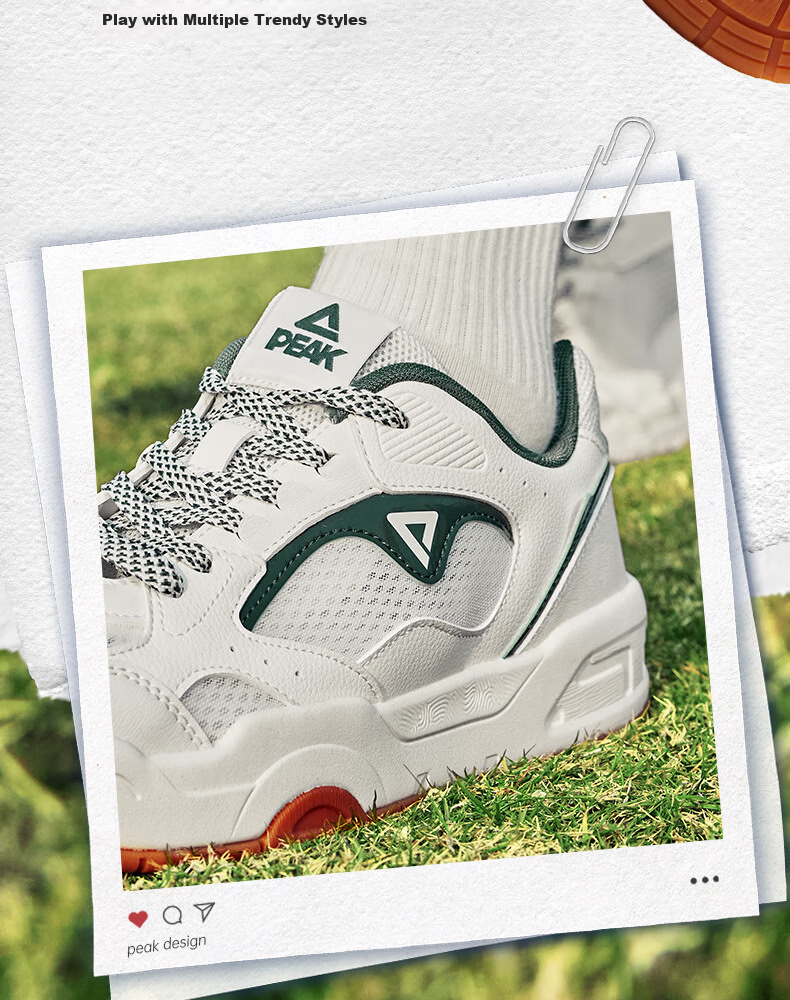 PEAK Taiji White Sneakers for Men, Summer Wear-Resistant Height-Increasing Mesh Shoes, Soft-Soled Running Sports Casual Shoes DB520117 8