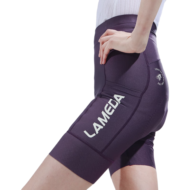 Lameda Cycling Shorts, Spring And Summer Sun Protection with Pockets, Women's Professional Cycling Shorts for Mountain And Road Bikes, Qingmengcao Purple, Size M