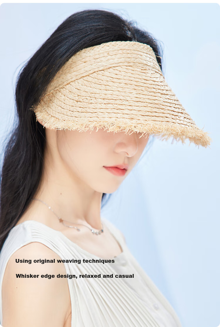 JIUMU Women's Sun Hat, Visor Cap, Straw Hat, Cool Hat, Summer Outdoor Face-Covering Hat for Women CW144 4
