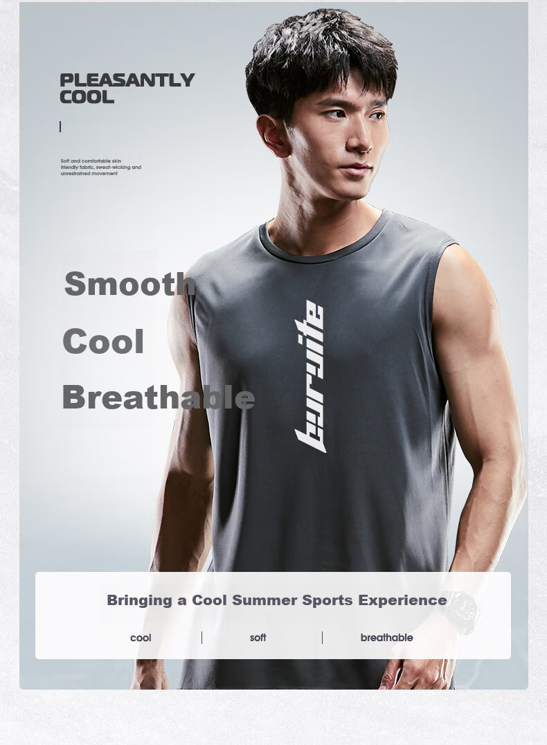 BURUITE Sports Tank Top for Men, Loose-Fitting Basketball Training Sleeveless Vest, Fitness Clothing Top, Quick-Dry T-Shirt, Running Gear for Wome 4