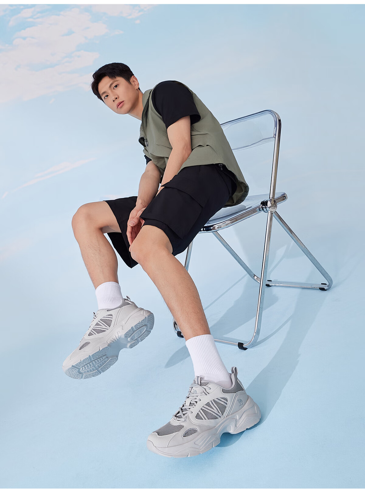 CAMEL [Qingyang] Men's Shoes, Summer New Sports Shoes, Breathable Mesh Upper, Thick-Soled Heightening Casual Versatile Dad Shoes 21