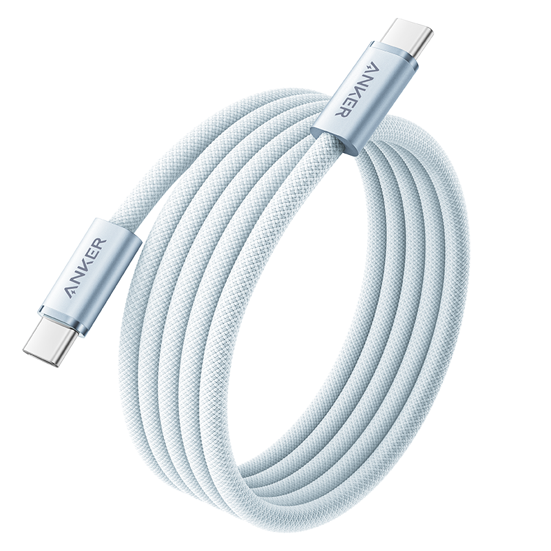 ANKE Nano Anti-Dirt Braided 140W Apple Data Cable, Dual-Head Type-C Charging Cord, Suitable for IPhone18ProMax/17/16 Phones/Huawei/Computers, 1 Meter Blue