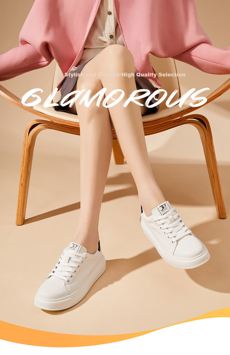 St&Sat Women's Classic Versatile Height-Increasing Thick-Soled Lightweight Soft-Bottom Casual Sneakers SS33112497 White 38 1