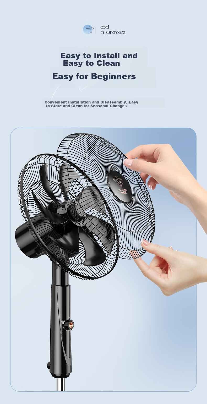 Diamond Brand [18 Inch + Pure Copper Motor + Level 1 DC Inverter] Household Standing Floor Fan Adjustable Industrial Fan Strong Wind DFS-ZFM05L 11