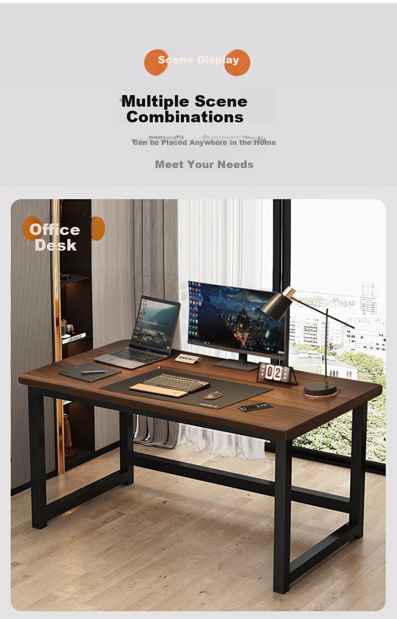 Quanpinwu Computer Desk, Home Study Writing Desk, Desktop Workstation, Simple Office Desk, Gaming Long Table 9