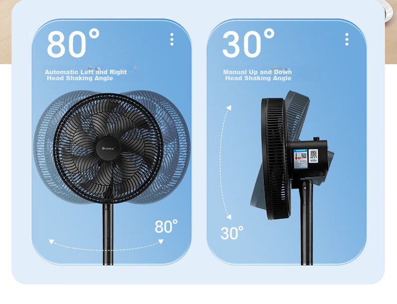 GREE Electric Fan, Energy-Saving Floor Fan for Home Use, Large Air Volume Standing Fan for Students, Living Room And Dormitory, Mechanical Quiet Electric Fan FD-35X65h7 Black Upgraded Versio 7