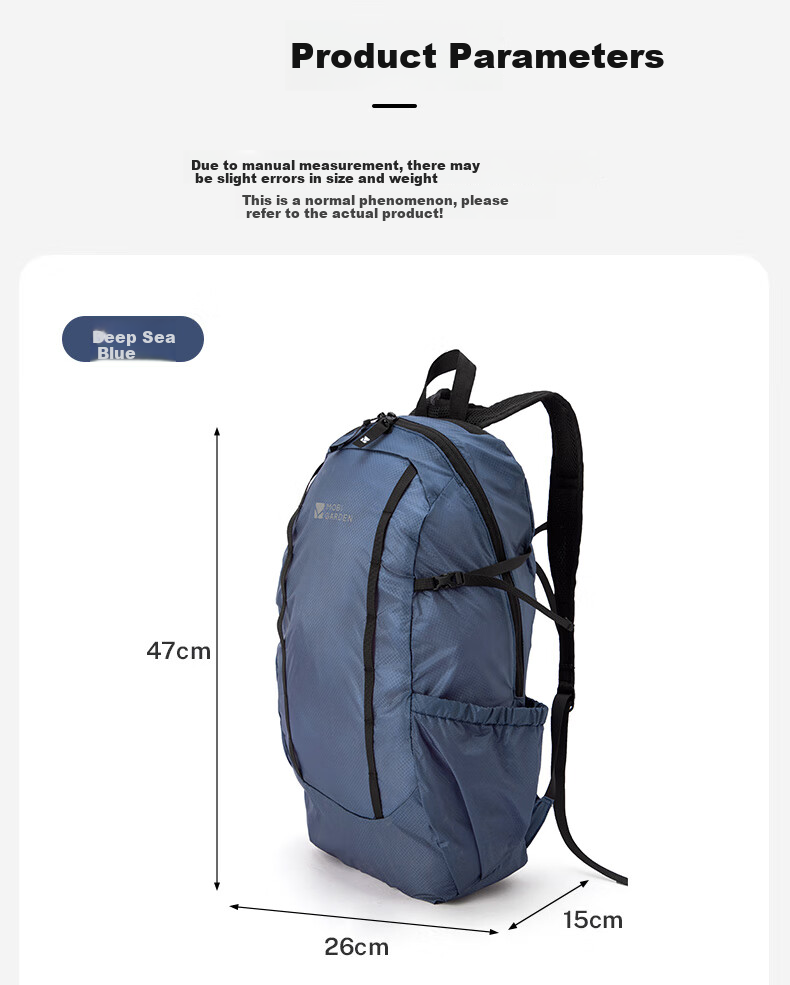 MOBIGARDEN Lightweight Feather-Like Skin Bag, Outdoor Camping Ultra-Light Water-Resistant Backpack, NX24664025, Dark Iron Gray 12