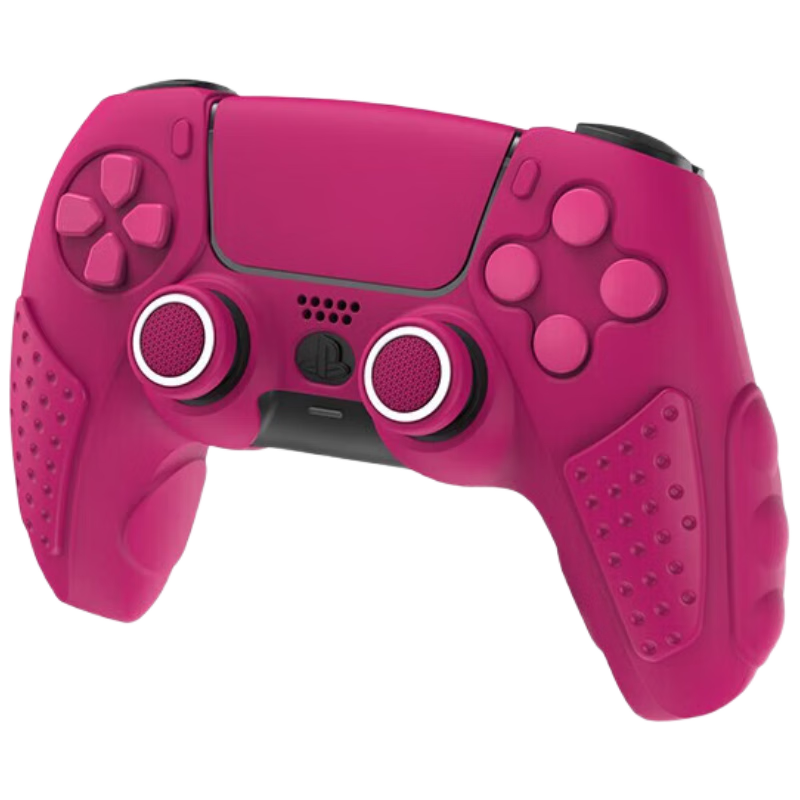Liangzhi PS5 Controller Silicone Cover, Joystick Cap, Button Cover, Non-Slip Protective Case, Rechargeable PS5 Controller Protective Silicone Cover Set, Red, PS5 Gaming Accessories L692