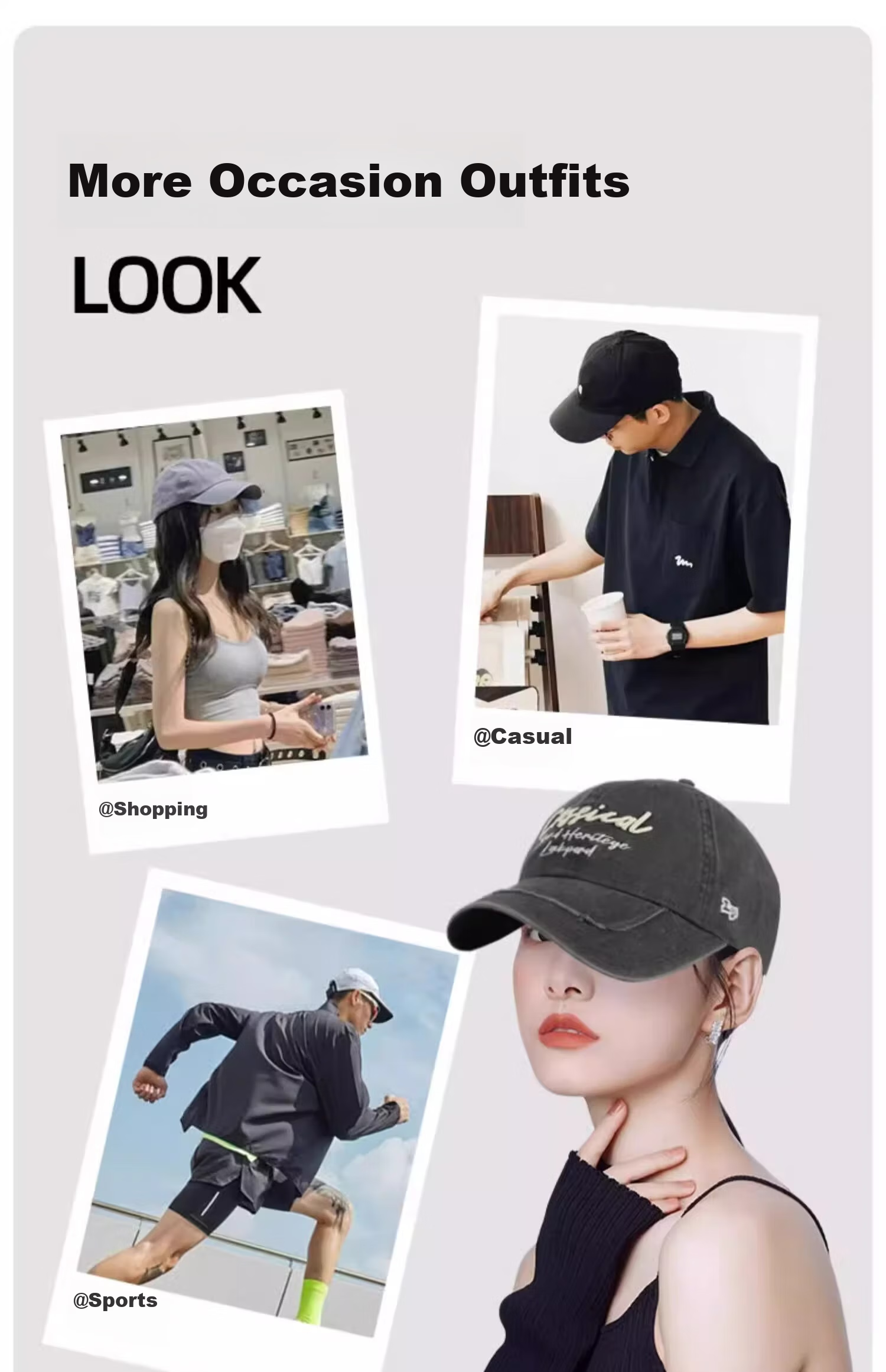 LACKPARD Versatile Baseball Cap for Men And Women, Spring And Summer Soft Top Fashion Face-Slimming Sun Visor Hat, Dark Gray, Adjustable 11