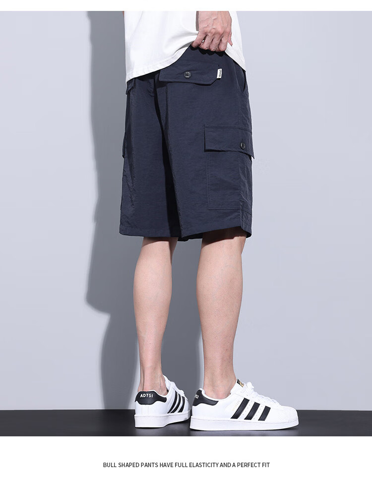 JEEP Ice Silk Workwear Five-Point Casual Shorts for Men, 2026 Summer Thin Loose Straight-Leg Cool Mid-Length Pants for Me 16