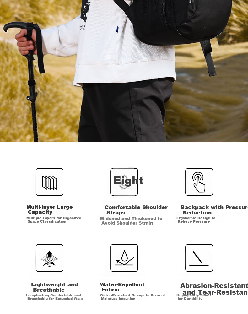 361° Men's Backpack, Commuter Business Backpack, Large Capacity, Lightweight, Waterproof, for Business Trips And Travel, Laptop Bag, Black 2