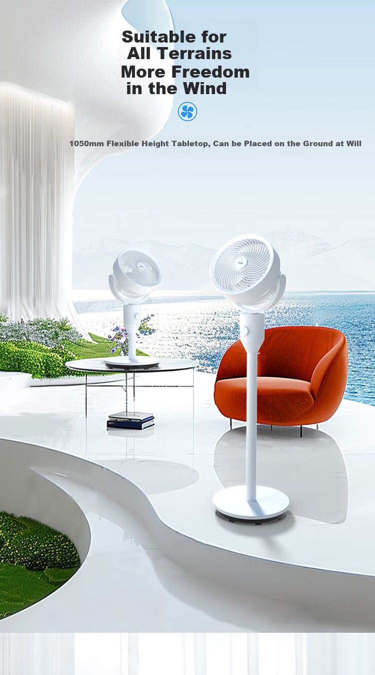 Haier [3D Oscillating] Air Circulator Fan, Home Bedroom Quiet Electric Fan with 3D Oscillation, Powerful Floor Fan, Desktop Whole-House Circulation Fan, Energy-Saving Air Conditioner Fan HFX-J00 2