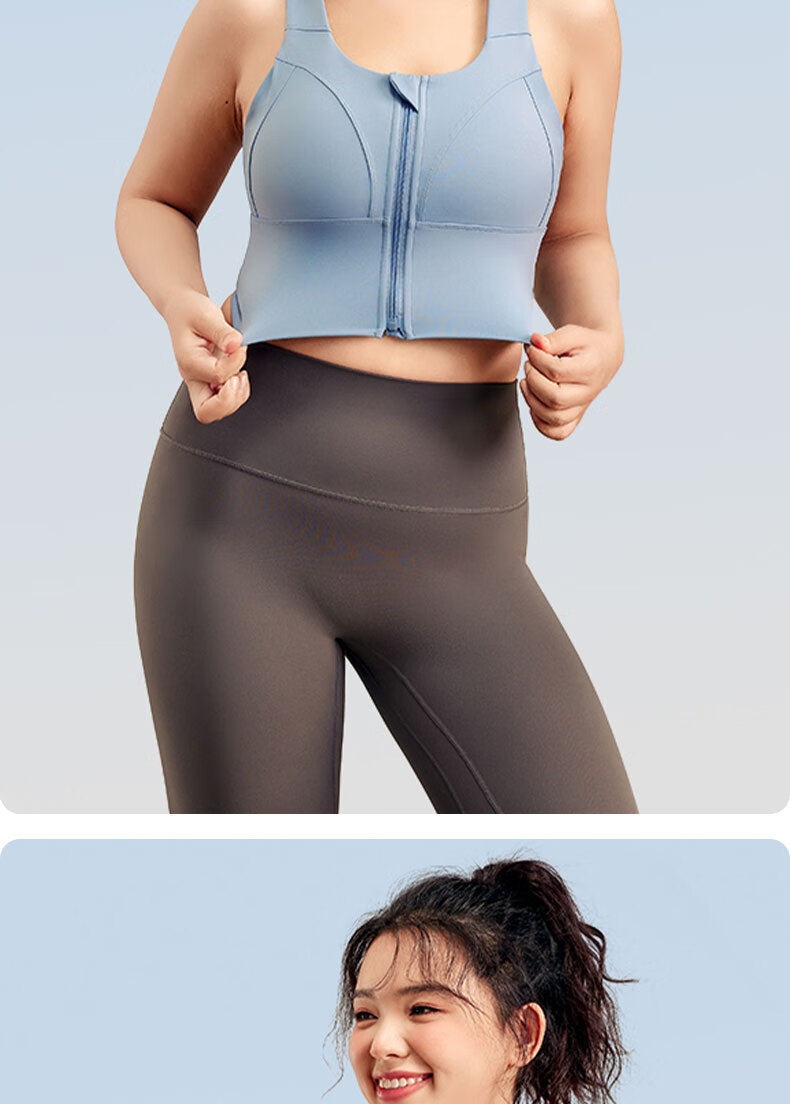 XUEXIMAN Plus Size High Impact Sports Bra for Women, Anti-Shock Running Fitness Front Zipper Yoga Tank Top 14