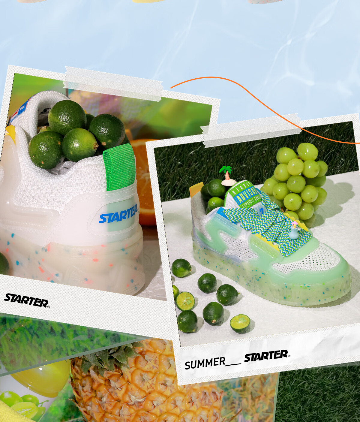 STARTER Ice Drink Series Glow-In Jelly Shoes Casual Sports Sneakers for Men And Women, Couples Matching Style Breathable Light Green Size 43 3