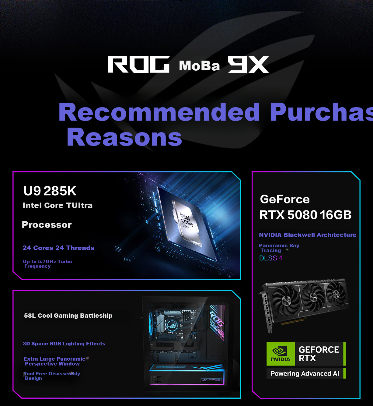 ROG Moba 9X Desktop Gaming PC (U7-265KF RTX 5080 16GB GPU 32GB DDR5 1TB SSD) 2