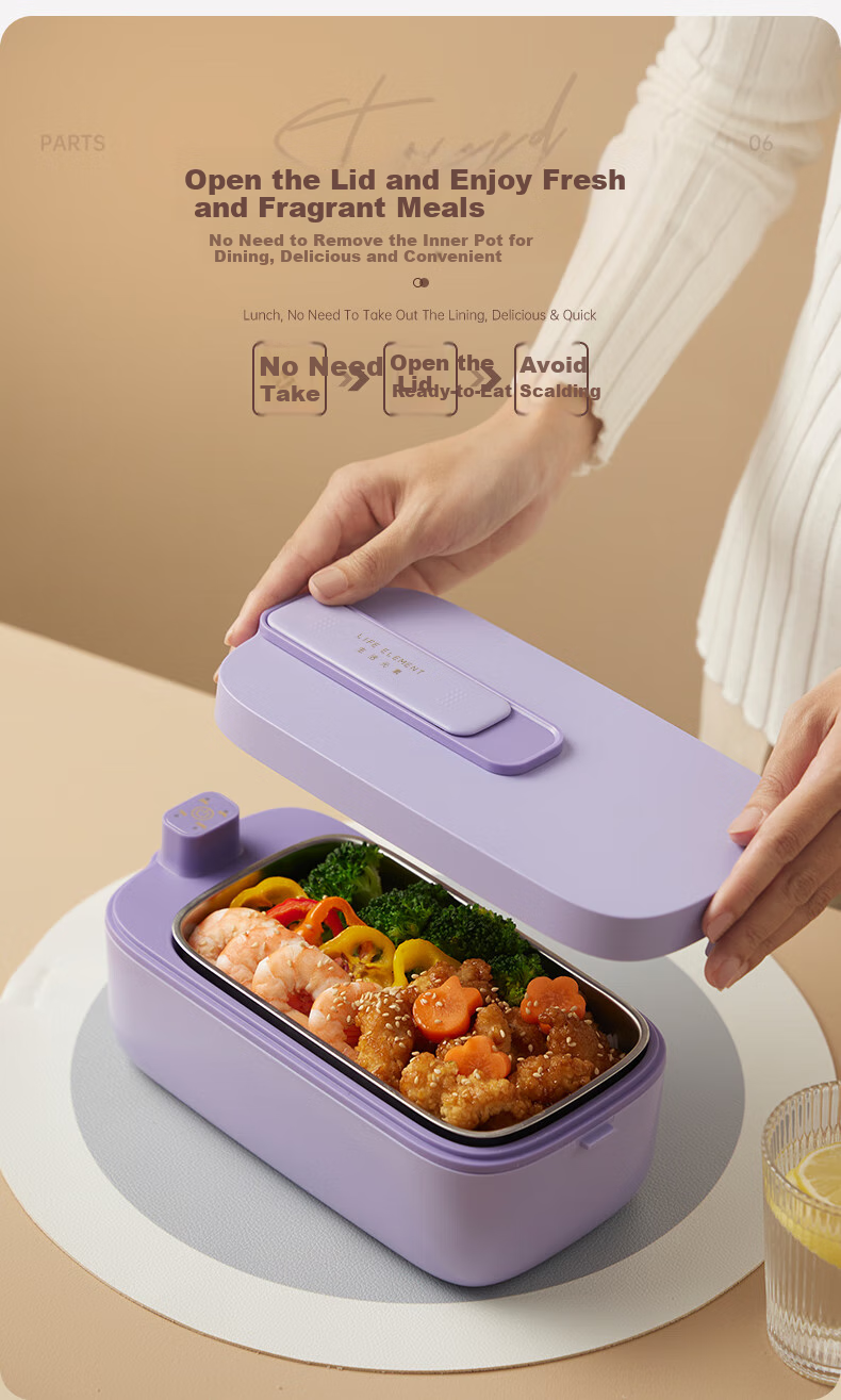 LIFE ELEMENT Rechargeable Electric Lunch Box, No Water Required, Student Lunch Box, Portable, Car-Friendly/USB Rechargeable Power Bank, Freezing Food Storage Container, F79-01 8