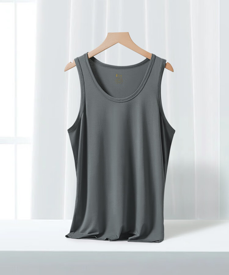 Hodo Men's 7A Antibacterial Modal Silky Breathable Crew Neck Base Layer Sports Vest 5