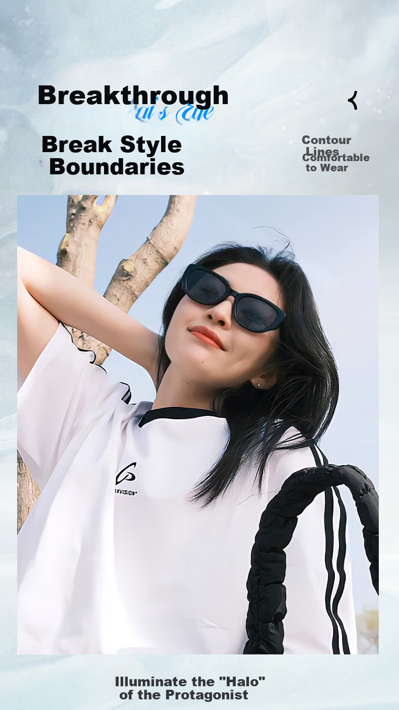 CAPONI Cat Eye Sunglasses for Women, Polarized, Suitable for Nearsighted Drivers, UV Protection, Sun Protection, Small Frame, Retro Style, Slimming And Fashionable 7