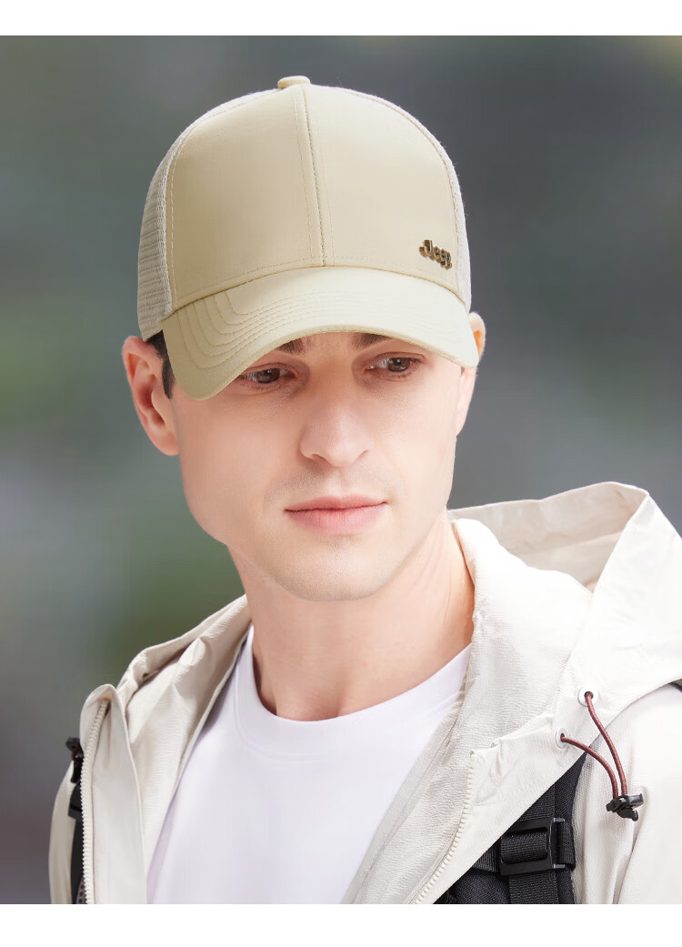 JEEP Baseball Cap for Men And Women, Summer Mesh Quick-Dry Sun Hat, Hiking Cap, Khaki Color 17