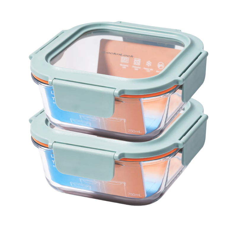 LOCK&LOCK Heat-Resistant Glass Food Container, Microwave-Safe Fruit Storage Box, Lunch Box LTG224S_750ml