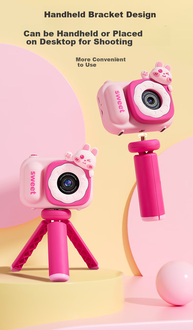 CAREBABY Children's Camera Toy for Ages 3-6, Instant Camera with Photo And Video Function, Birthday Gift for Boys And Girls 1