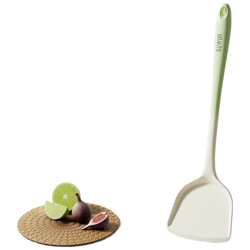 Shu Wu Shuo Silicone Soup Ladle Integrated Silicone Stirring Spoon Non-Stick Pan Cooking Spoon Household Silicone Spatula Set