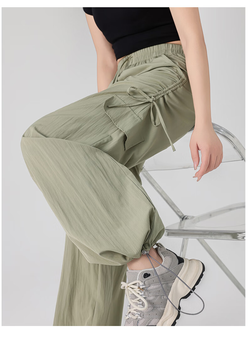 LangSha Women's Cargo Pants with Drawstring for Petite Figures, Lightweight Summer 2025 Butterfly Bow Casual Quick-Dry Trousers Paratrooper Pants 21