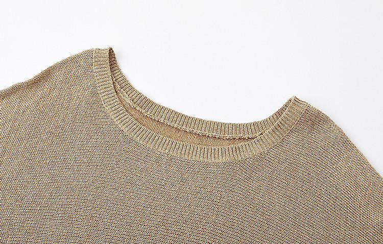 Dme [Jinsimian Sha] Spring And Autumn Lightweight Mature Retro Style Ribbed Round Neck Sweater, Batwing Sleeve, Concealing Knit Sweater, Women's Top 7