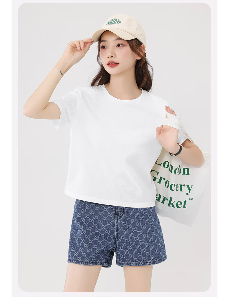 Warrior Pure Cotton Short-Sleeve T-Shirt Undershirt for Women, Summer 2026 Women's Clothing, Petite Fashion Casual Simple Style Top 2