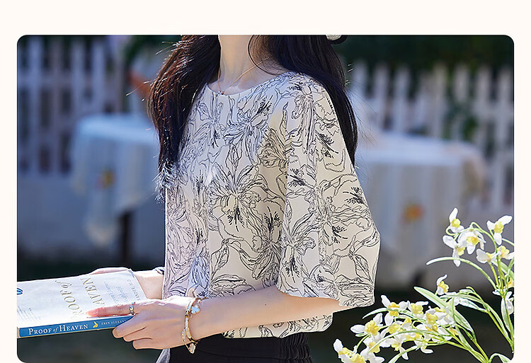 Demana Silk-Like Draped Summer Glossy Twill Satin Printed Shirt Commuter Long Sleeve Elegant Blouse for Women 3