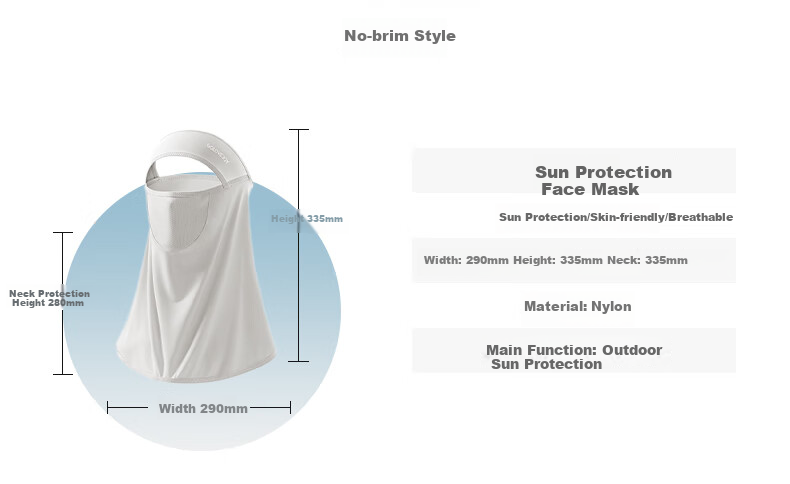 GLO-STORY Sun Protection Face Mask for Women, Full-Face Mask, Outdoor Golf Sports Sunshade, Cycling Face Covering, Headscarf Face Veil 12