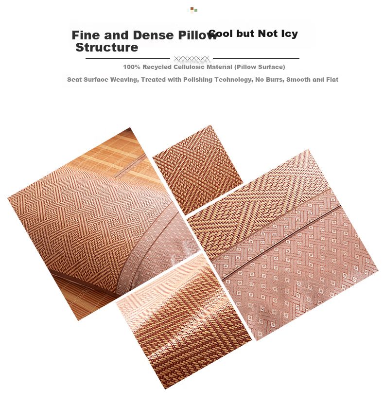 Hengyuanxiang Summer Cooling Pillowcase Rattan Mat Pillowcase Chinese Style 688 Coffee 7