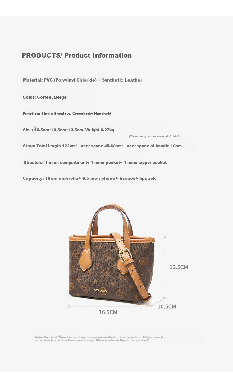 Aokang Women's Handbag, Trendy Basket-Style Tote Bag, Light Luxury Crossbody Shoulder Bag, Birthday And Mother's Day Gift for Mom And Wife 6