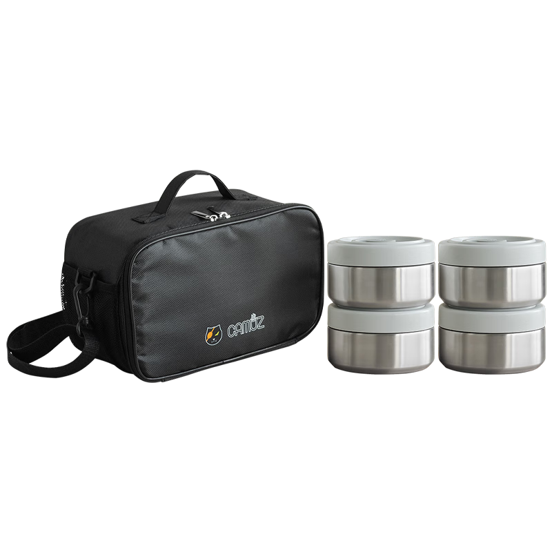 CAMUZ Insulated Lunch Box 316 Stainless Steel Microwaveable Thermal Container Large Capacity 4-Pack