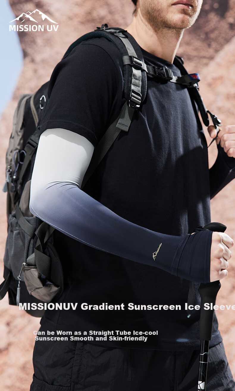 MISSION UV Ice Silk Sun Protection Arm Sleeves for Men, Summer Driving Cycling Cooling UV Protection Arm Covers 1