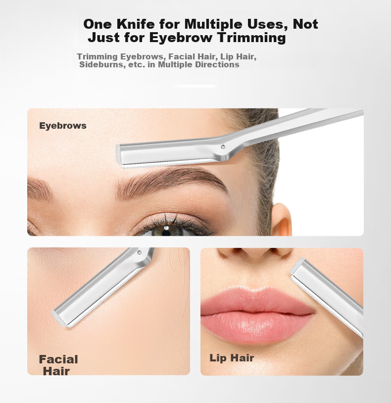 Tweezerman Classic Eyebrow Razor Short Multi-Functional for Men And Women, Facial Shaving, Includes Imported Replacement Blades 16