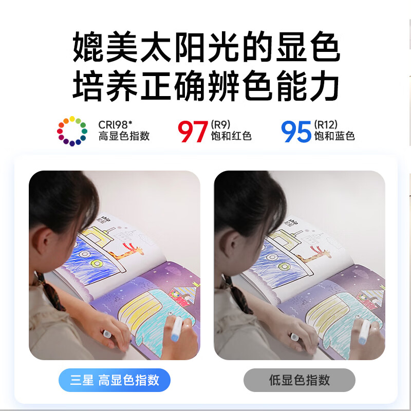 Потолочный светильник Sanxingzhaoming, защита глаз, для спальни, гостиной, кабинета, современный минималистичный круглый дизайн, равномерное распределение света