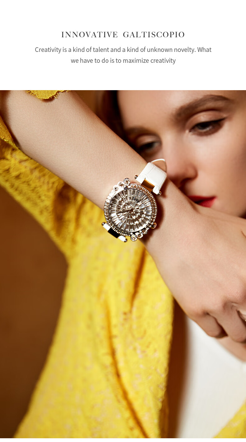 Galtiscopio Trendy Fashion Wristwatch, Elegant Daisy Series Women's Watch with Diamond And Crystal Dial, Large Dial Watch, Women's Holiday Gift 8