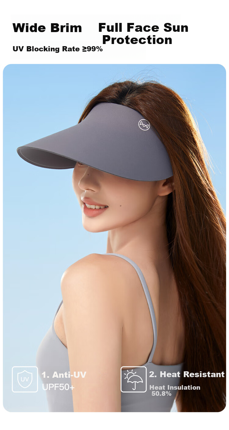 MiiOW Sun Protection Hat for Women, UV-Resistant Seamless Visor Hat, Foldable Wide Brim Sunhat for Summer 2026 3