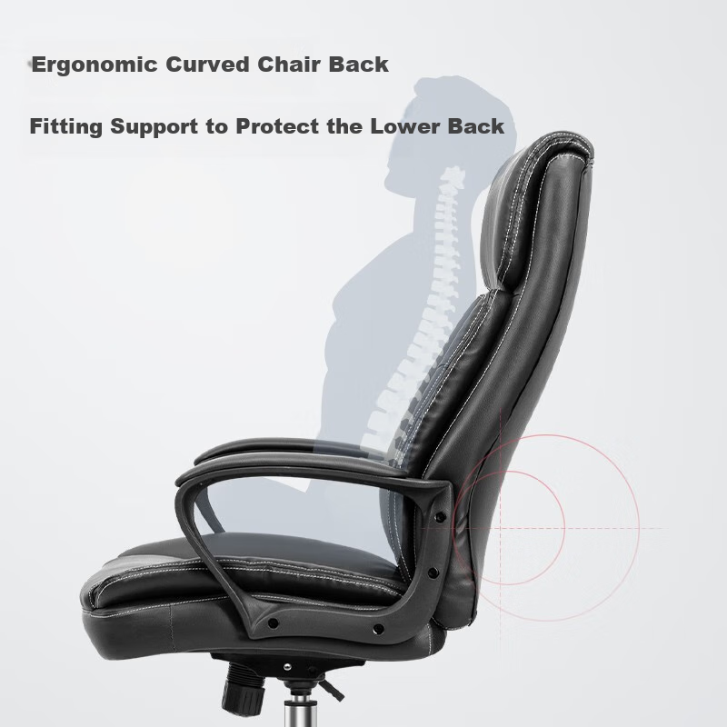 Deli Ecological Leather Executive Chair, Comfortable Home Office Chair, Ergonomic Computer Chair, 4913S