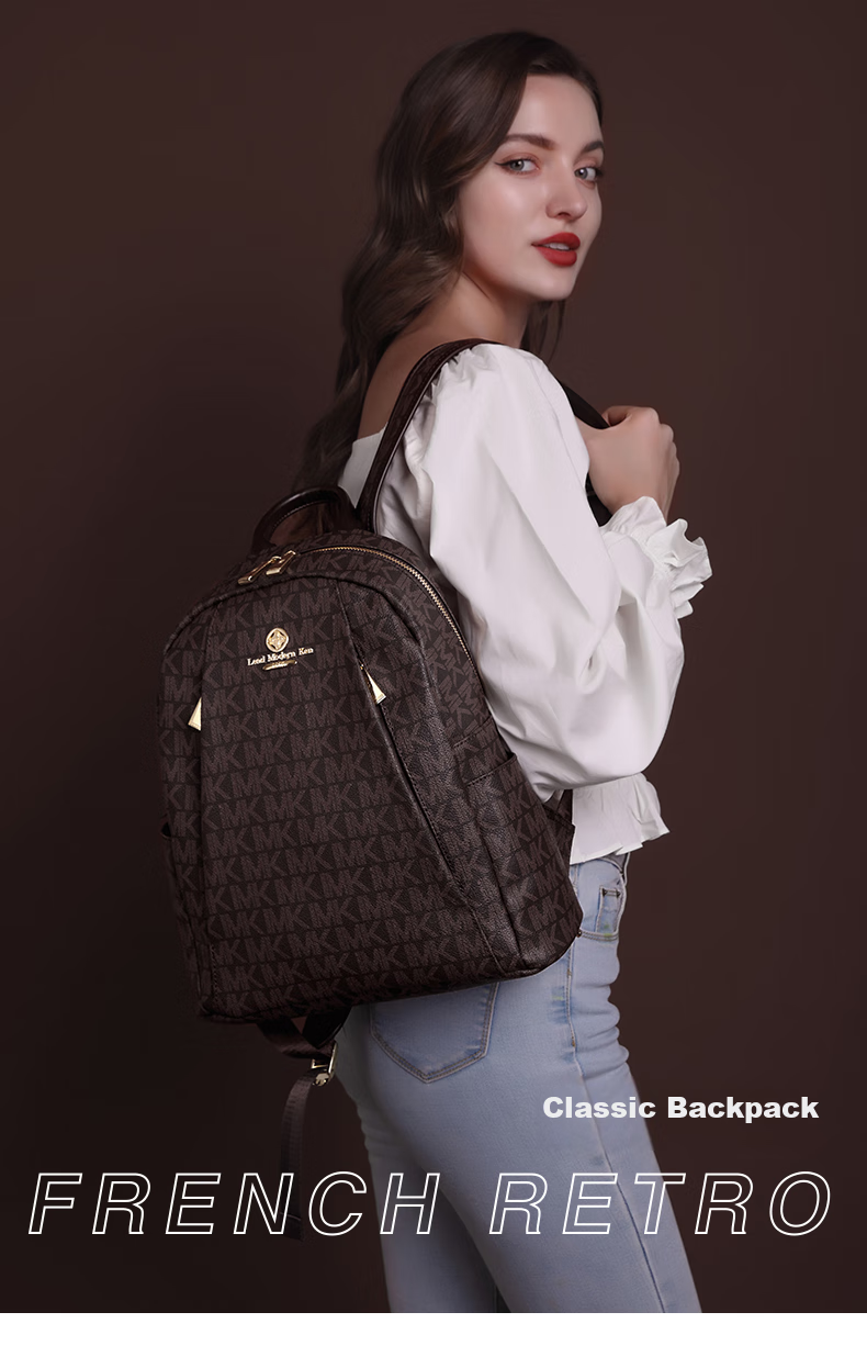 LMK Backpack for Women, Large Capacity Ladies' Bag, Fashionable Versatile Lightweight Travel Commuter Backpack, Gift for Girlfriend 3
