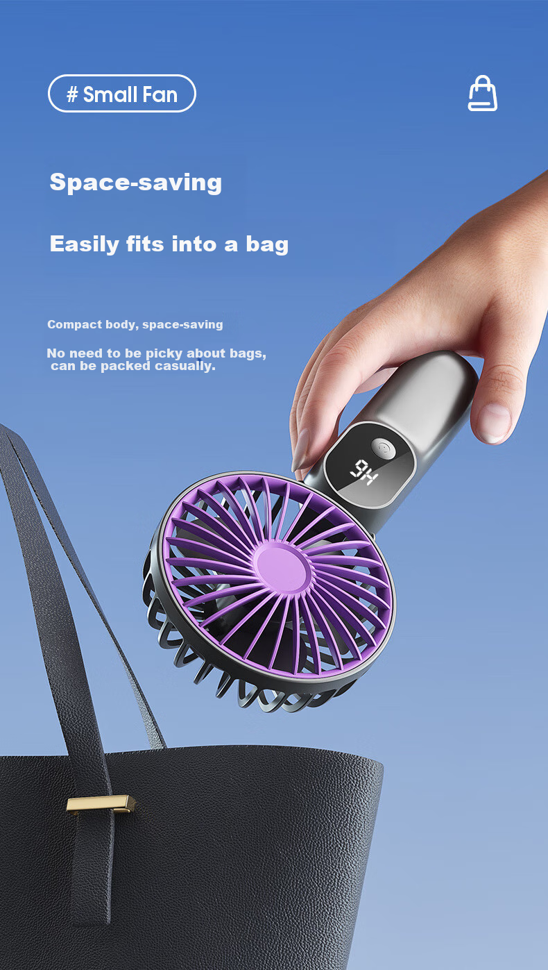 KOVOL Handheld Mini Fan, Foldable Portable Stand, USB Fan, Desktop High-Power Neck-Hanging Fan for Outdoor, Student Dormitory, Office, Rechargeable Personal Small Electric Fan with Ultra-Long Battery Life 15